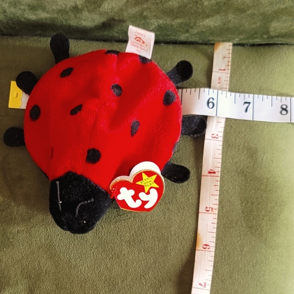 Ty Beanie Baby Lucky Ladybug BUDDY style 4040 Color Red/Black Size 6"X6" NWT - Picture 9 of 9